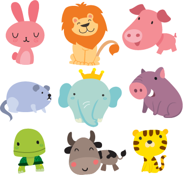 Gyerekeknek szóló vinil szőnyeg állatos matricákkal - TenStickers