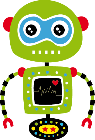 Zöld robot vinil szőnyeg gyerekeknek - TenStickers