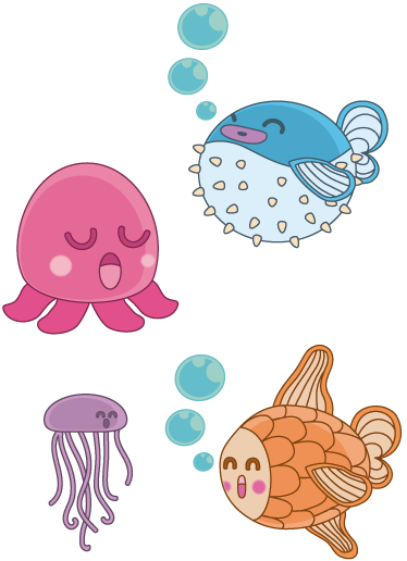 Gyerekeknek való vinil szőnyeg hal illusztrációval - TenStickers