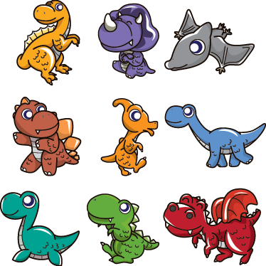 Dinoszaurusz bébi matricás vinil szőnyeg gyerekeknek - TenStickers