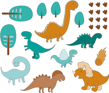 Vinil szőnyeg gyerekek - jurassic táj matricák - TenStickers
