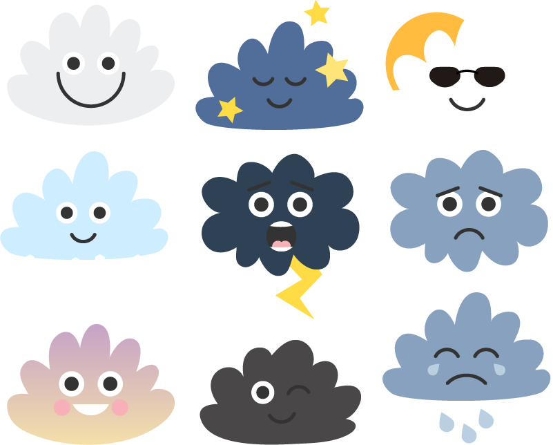 Aranyos felhők vinil szőnyeg gyerekeknek - TenStickers