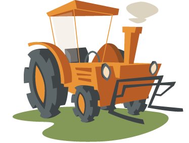 Narancs traktor vinil szőnyeg gyerekeknek - TenStickers