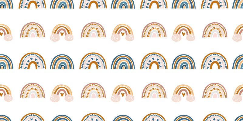 Kézzel rajzolt őszi szivárvány vinil szőnyeg gyerekek - TenStickers