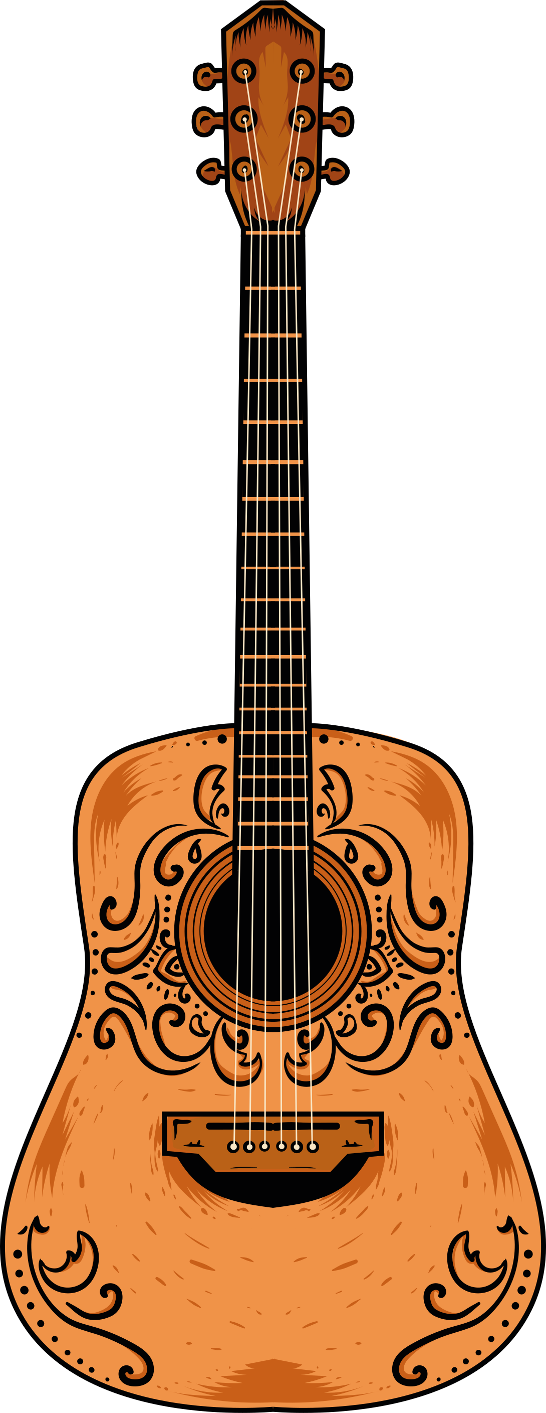 Narancssárga gitár vinil szőnyeg hálószoba - TenStickers