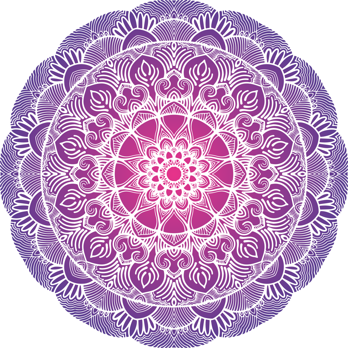 Lila élet virág mandala vinil szőnyeg hálószoba - TenStickers