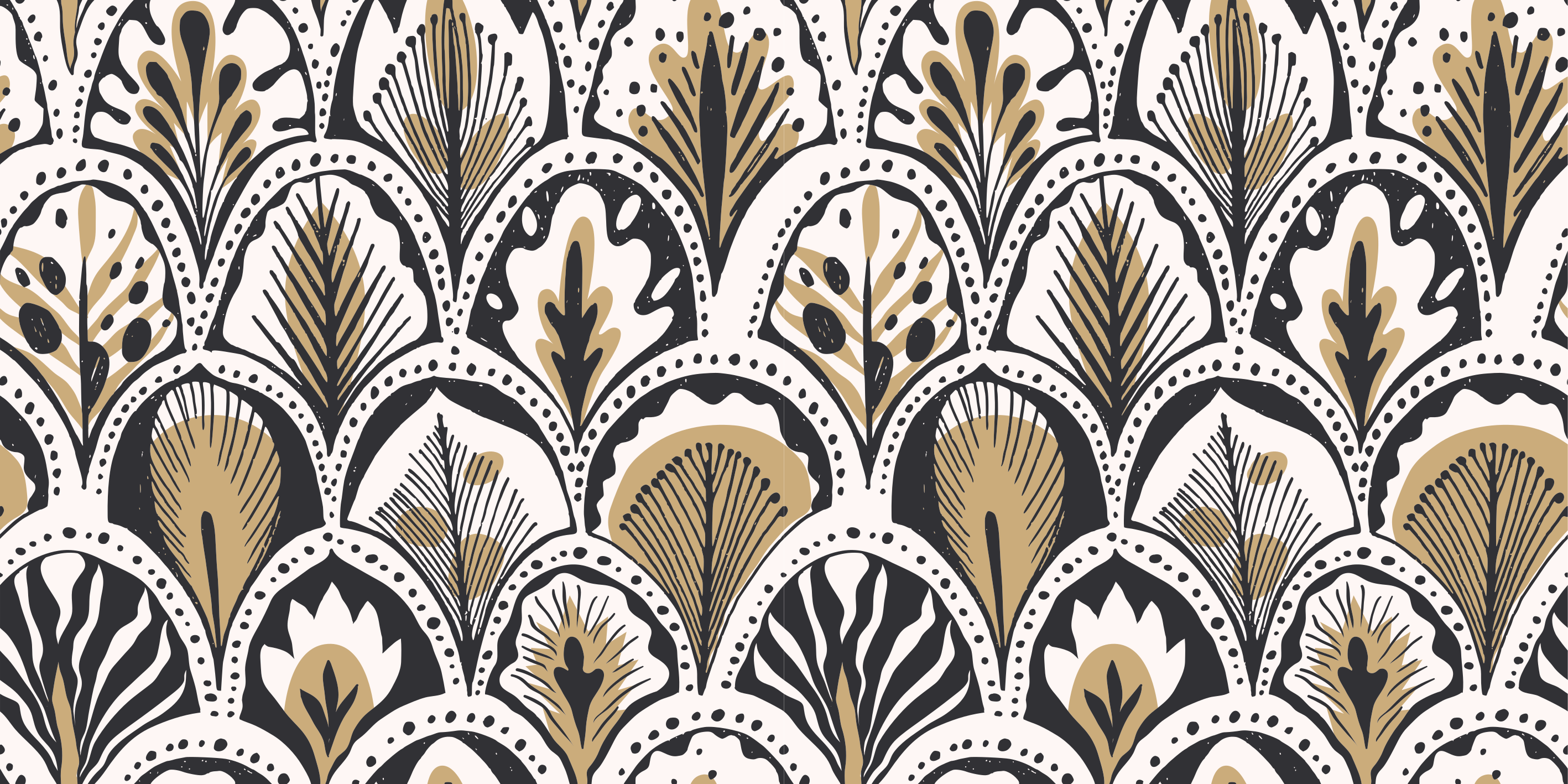 Art deco legyezők minta vinil szőnyeg hálószoba - TenStickers