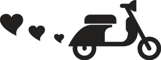 Motoros szív és vinil szőnyeg hálószoba - TenStickers