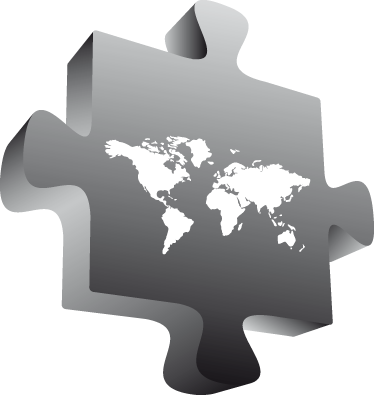 Fekete puzzle darab vinil szőnyeg világtérkép - TenStickers