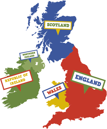 Színes nagy-britannia vinil szőnyeg világtérkép - TenStickers