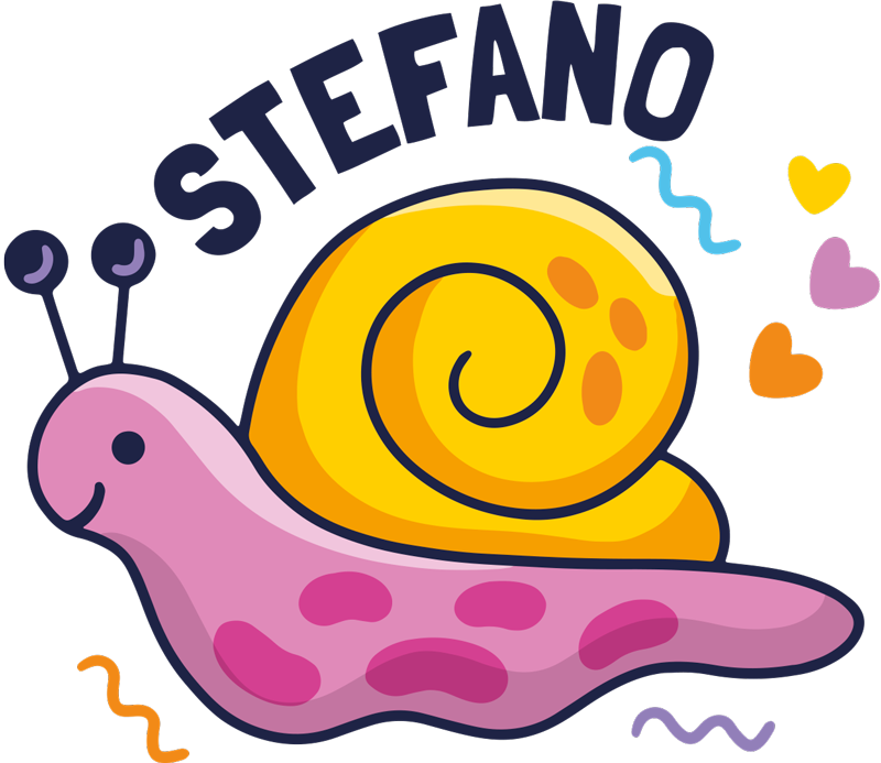 Színes csiga névvel vinil szőnyeg gyerekeknek - TenStickers