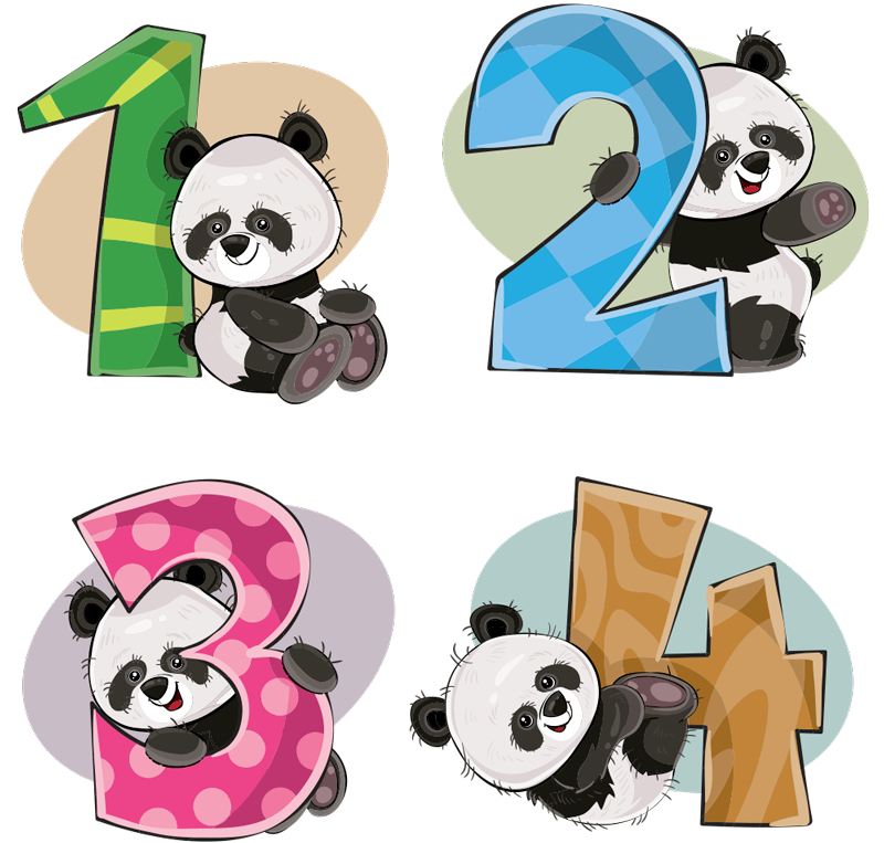Gyerekeknek való vinil szőnyeg 4 panda - TenStickers