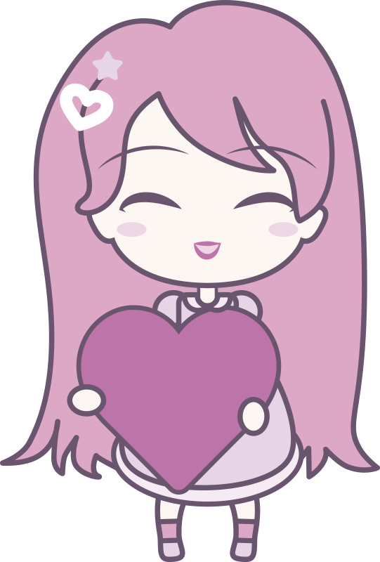 Anime lány szeretetet hoz - vinil szőnyeg gyerekek - TenStickers