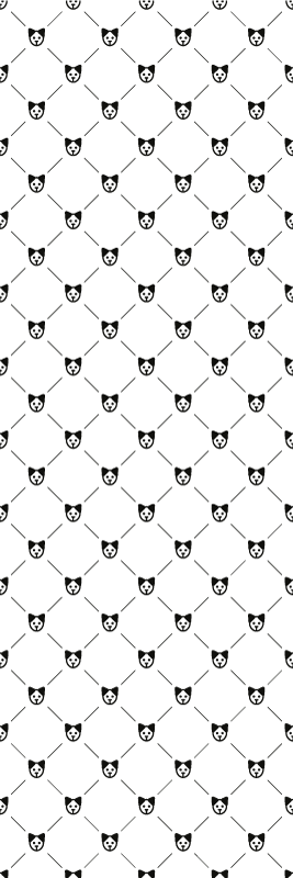 Fekete-fehér geometrikus kutyamintás vinil szőnyeg fürdőhöz - TenStickers