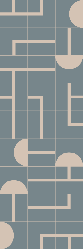 Szürkésszöld modern geometriai mintás vinil szőnyeg fürdőhöz - TenStickers