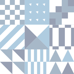 Geometrikus kék minta vinil szőnyeg fürdőhöz - TenStickers