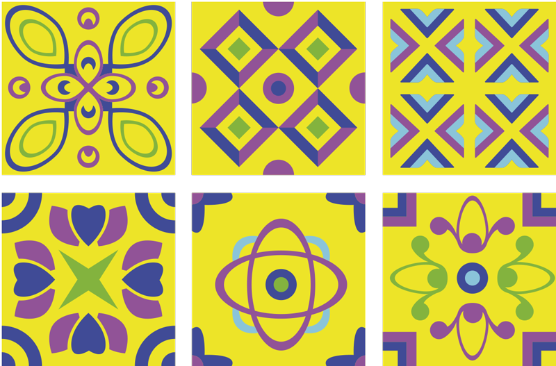 Pszichedelikus szimmetriák vinil szőnyeg konyha - TenStickers