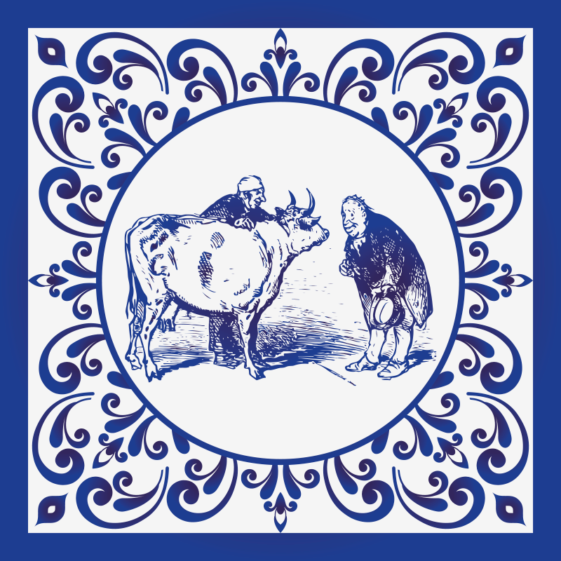 Férfiak és tehén vinil szőnyeg konyha - TenStickers
