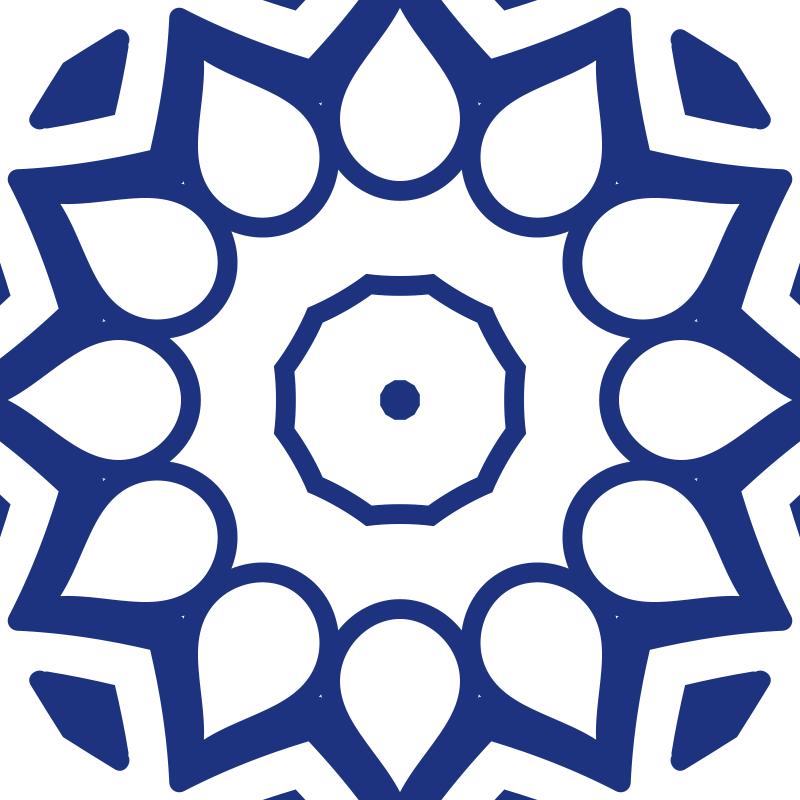 Delfti kék mandala virágos vinil szőnyeg konyha - TenStickers
