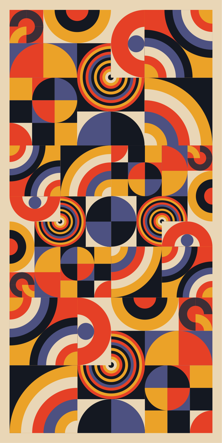 Színes bauhaus körök vinil szőnyeg konyha - TenStickers