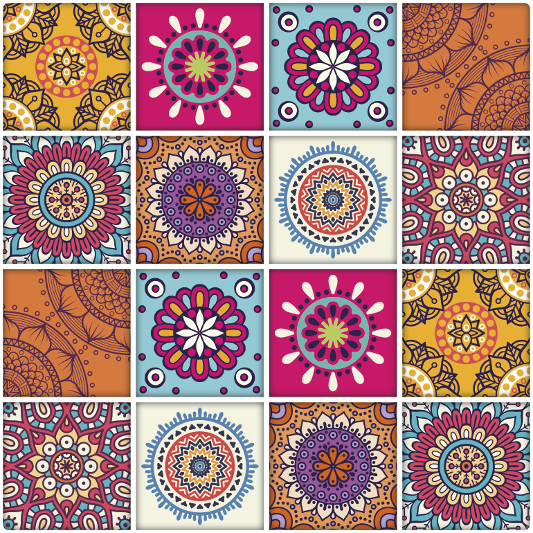 Mandala mintás vinil szőnyeg konyha - TenStickers