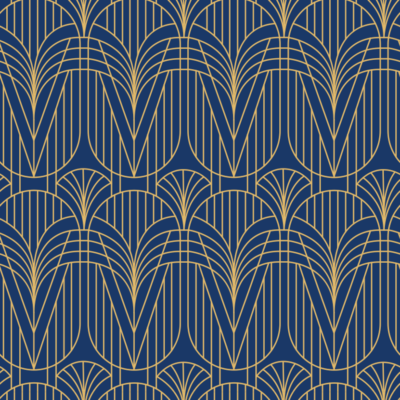 Vinil szőnyeg konyha art deco minta arany részletekkel - TenStickers