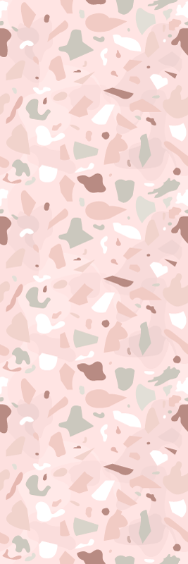 Rózsaszín árnyalatú terrazzo mintás vinil szőnyeg konyha - TenStickers