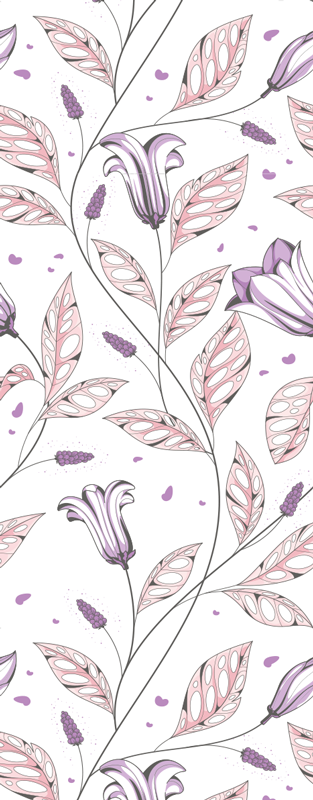 Elegáns lila tulipán mintás vinil szőnyeg hálószoba - TenStickers