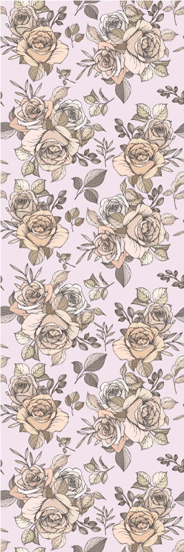 Rózsás shabby chic vinil szőnyeg hálószoba - TenStickers