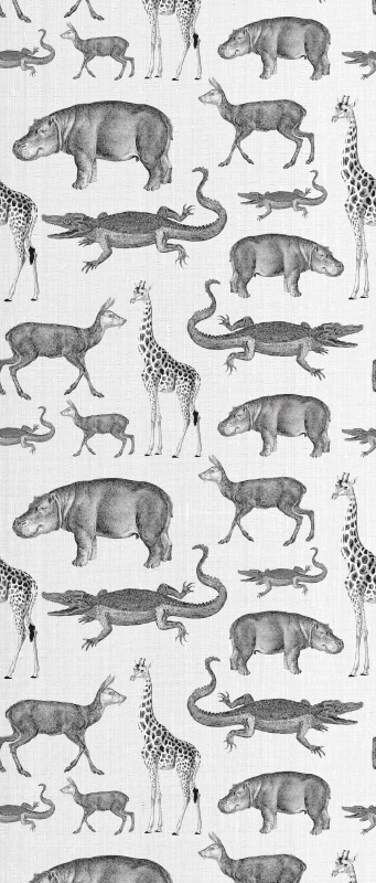 Szafari állatok és fák határ - vinil szőnyeg hálószoba - TenStickers