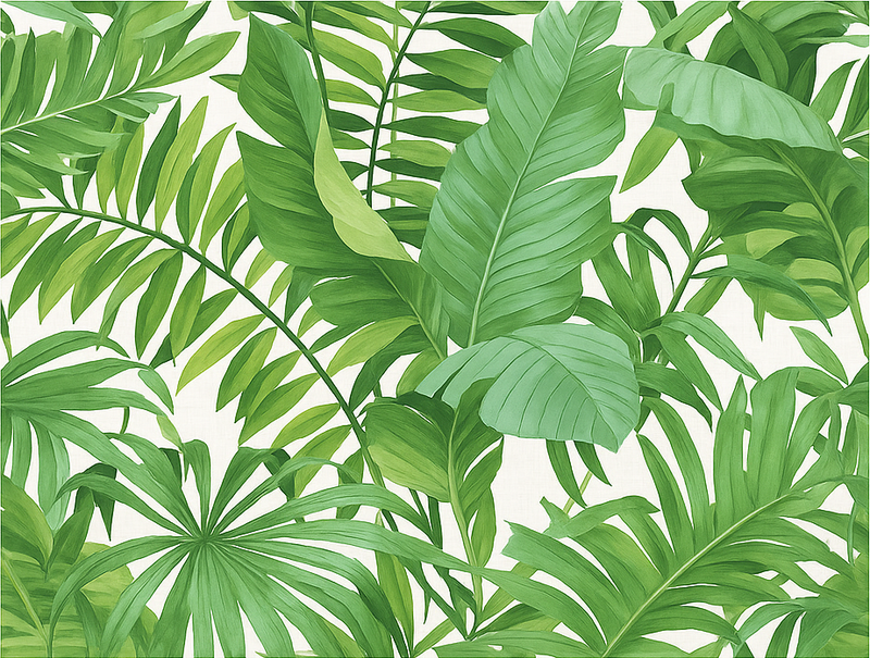 Tropical leaves motívum vinil szőnyeg hálószoba - TenStickers