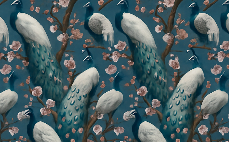 Elegáns gyönyörű pávák vinil szőnyeg hálószoba - TenStickers