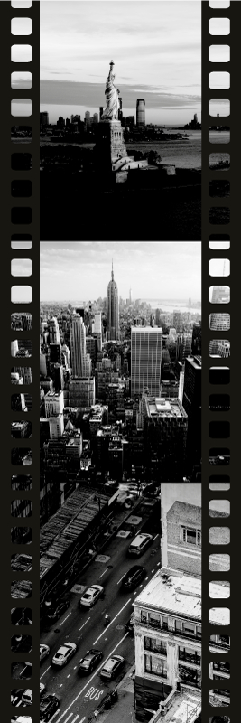 Nyc fotószalag kollázs vinil szőnyeg hálószoba - TenStickers