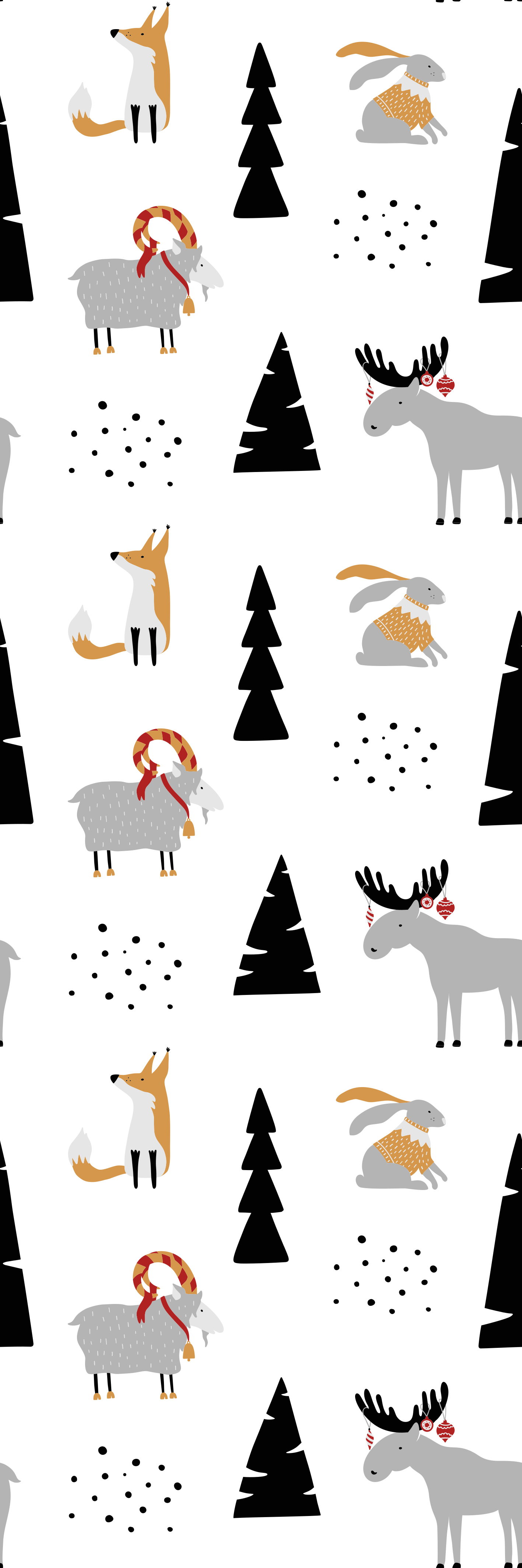 Téli állatok mintás vinil szőnyeg hálószoba - TenStickers