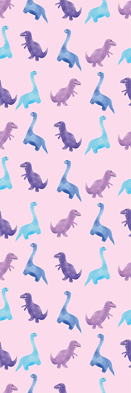 Rózsaszín dinoszauruszok háttérrel vinil szőnyeg hálószoba - TenStickers