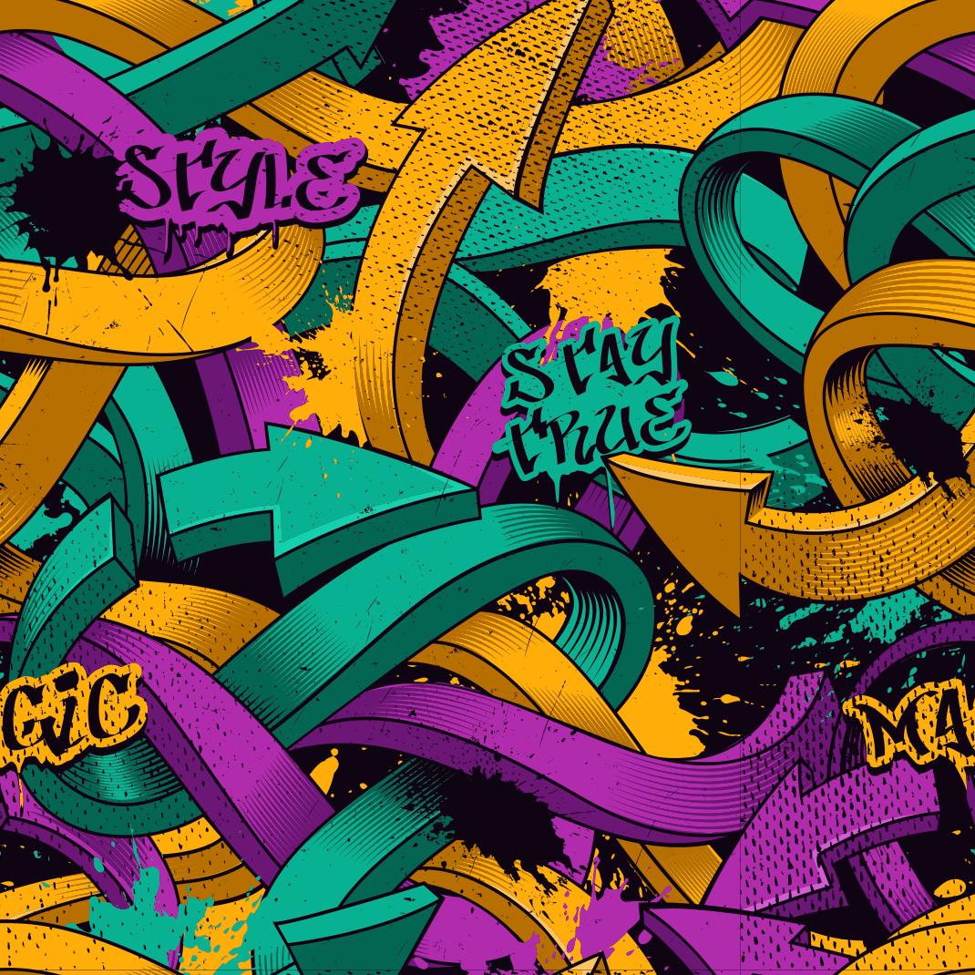 Realisztikus graffiti fal - vinil szőnyeg hálószoba - TenStickers