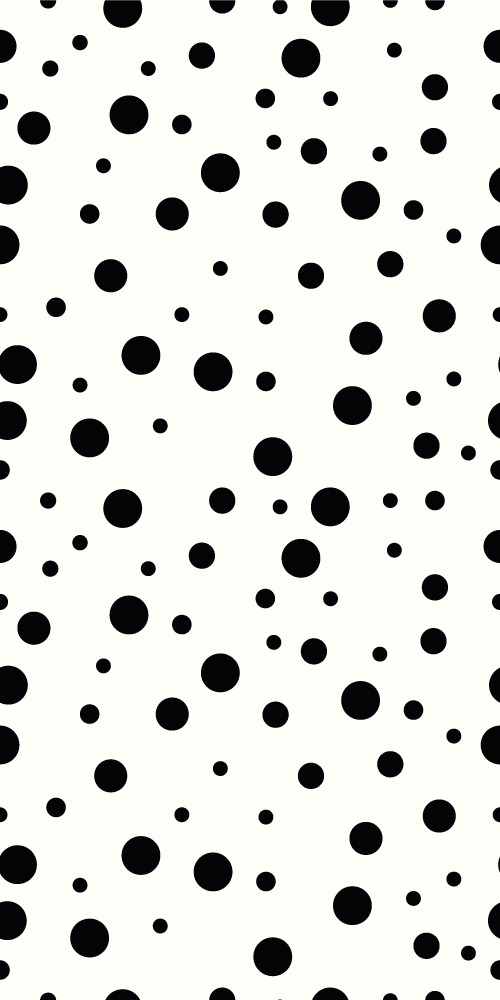 Polka fekete-fehér mintás vinil szőnyeg hálószoba - TenStickers