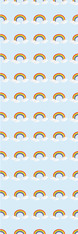 Színes szivárvány és felhők vinil szőnyeg hálószoba - TenStickers