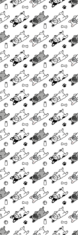 Fekete és szürke kutyás vinil szőnyeg hálószoba - TenStickers