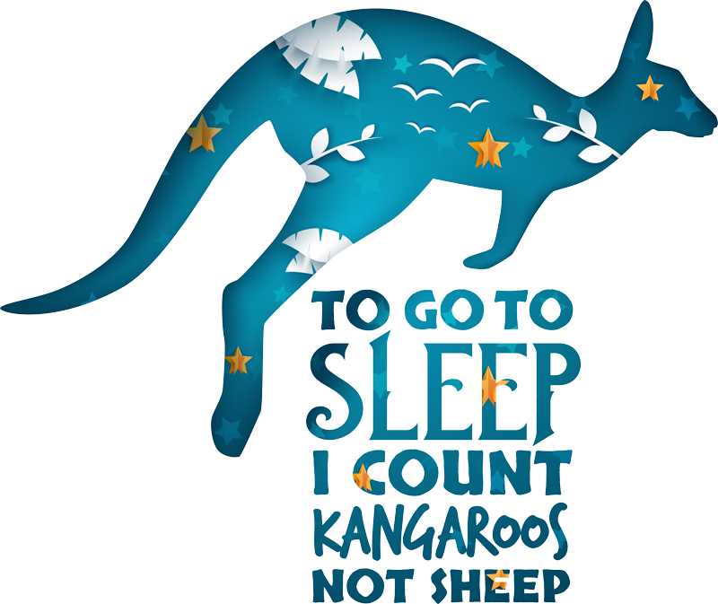Alvás számláló kenguru vinil szőnyeg hálószoba - TenStickers