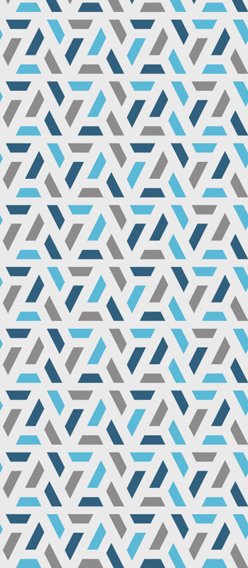 Kék és zöld geometrikus mintás vinil szőnyeg skandináv - TenStickers