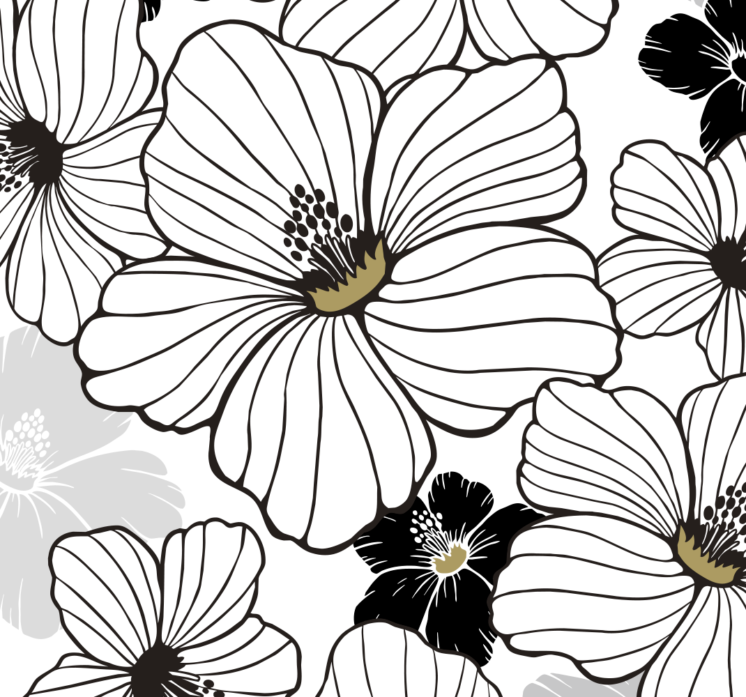 Vinil szőnyeg természet - fehér hibiscus virág minta - TenStickers