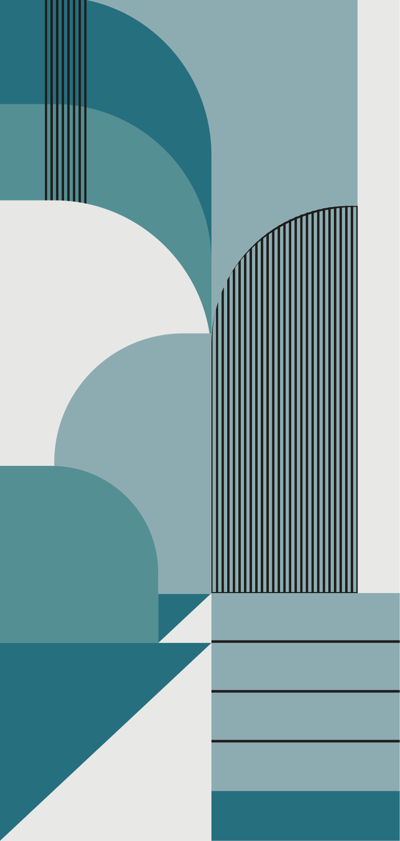 Modern vinil szőnyeg kék geometrikus városi mintával - TenStickers