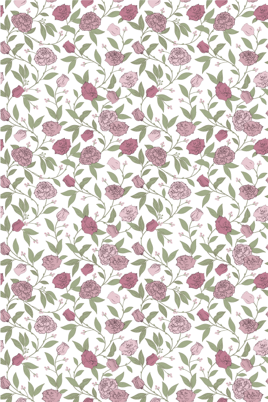 Pale pink vintage roses vinil szőnyeg szüret - TenStickers