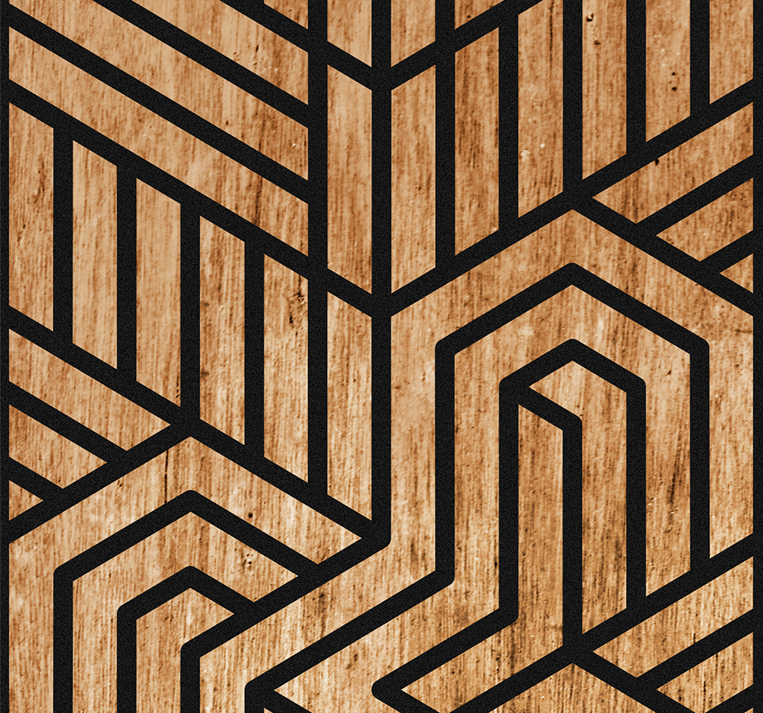 Vinil szőnyeg struktúra - fa geometria - TenStickers