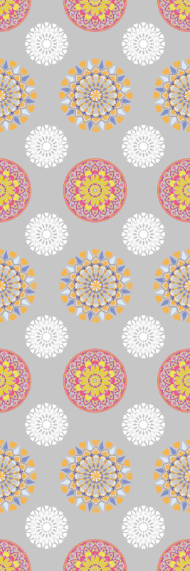 Fényes mandala körök vinil szőnyeg szüret - TenStickers