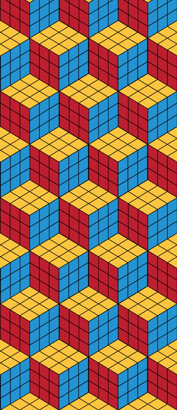 Vinil szőnyeg szüret rubik kocka eredeti minta - TenStickers