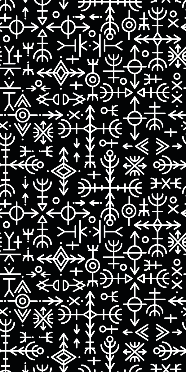 Vinil szőnyeg szüret - viking szimbólumok készlet - TenStickers