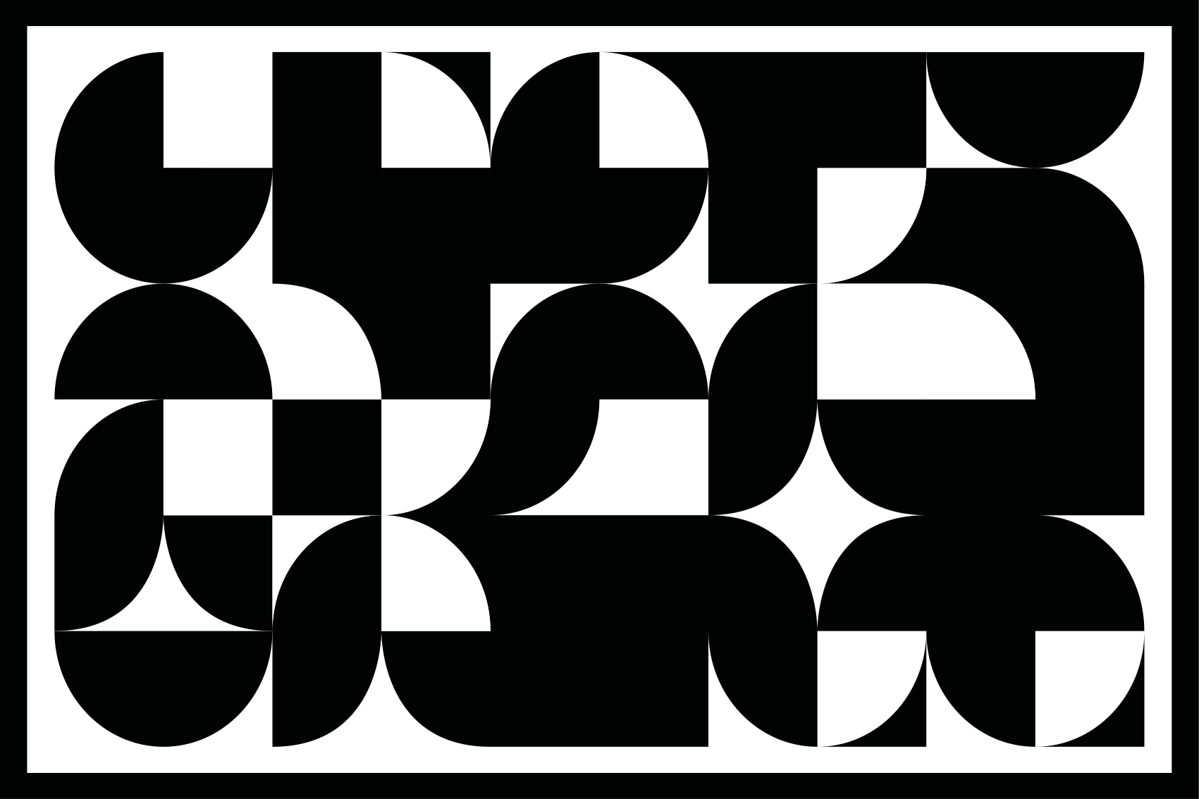 Vinil szőnyeg geometriai fekete kör mintával - TenStickers