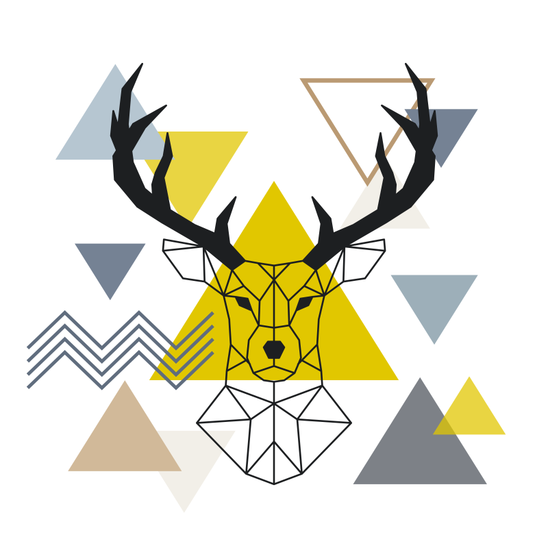 Geometriai szarvas vinil szőnyeg - TenStickers